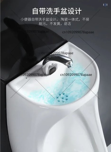 Wassersparendes Keramik-Urinal mit integriertem Waschbecken für die Wandmontage in Weiß - Bild 1