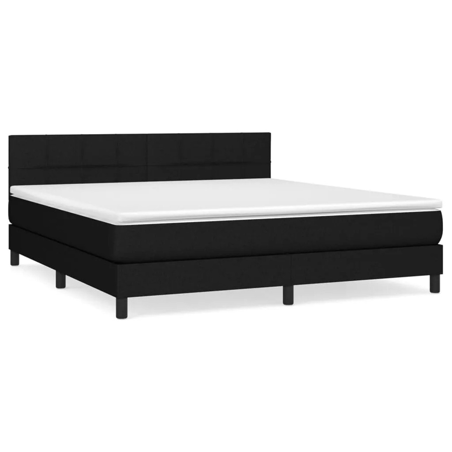 vidaXL Boxspringbett mit Matratze Schwarz Stoff B/T/H: 160 x 200 cm - Bild 2