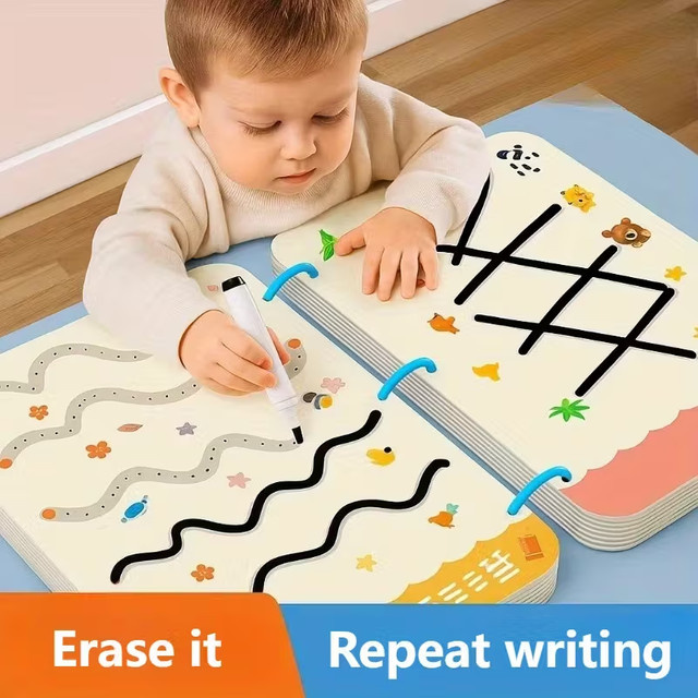 Art Farmer Wiederverwendbares magisches Nachzeichnungsbuch mit Stift und Radiergummi für Kinder, Mehrfarbig - Bild 1
