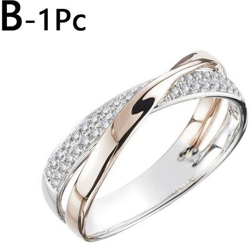 Ring Damen, Bicolor, Zirkonia, Zinklegierung, Verlobung - Bild 1