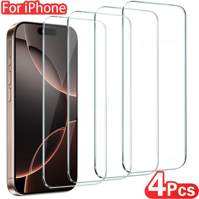 KaiYingF 4er-Set Displayschutzfolie aus gehärtetem Glas für iPhone 11 bis iPhone 17 Pro Max, transparent - Bild 1