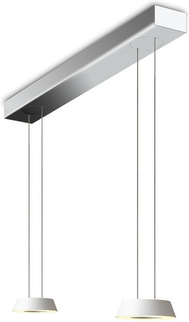 Oligo Glance LED-Pendelleuchte 2-flammig in Weiß matt und Chrom mit dimmbarer Höhenverstellung und warmweißem Licht (2700K) - Bild 1