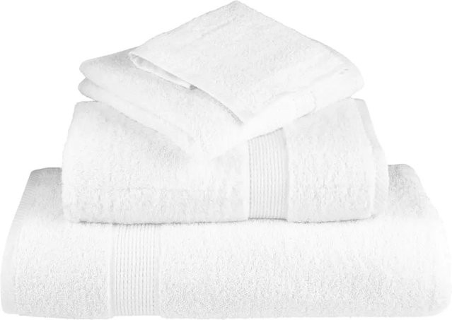 vidaXL SOLUND Handtuch-Set 10 Stück, Weiß, Baumwolle, 600 g/m², B: 50 cm, H: 100 cm - Bild 1