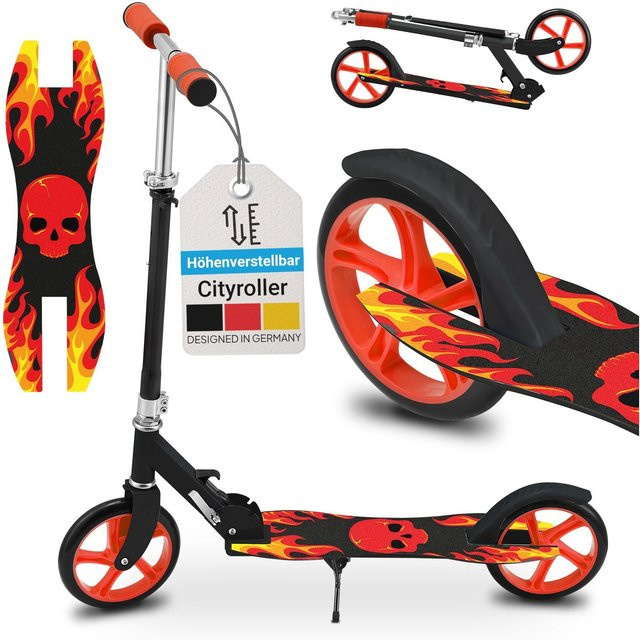ArtSport Scooter Cityroller Fire, Schwarz Rot, ab 3 Jahre - Bild 2