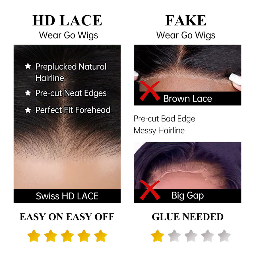HAIRCUBE Bob Perücke, grau braun blond gemischt, HD transparente Spitze, Damen - Bild 3