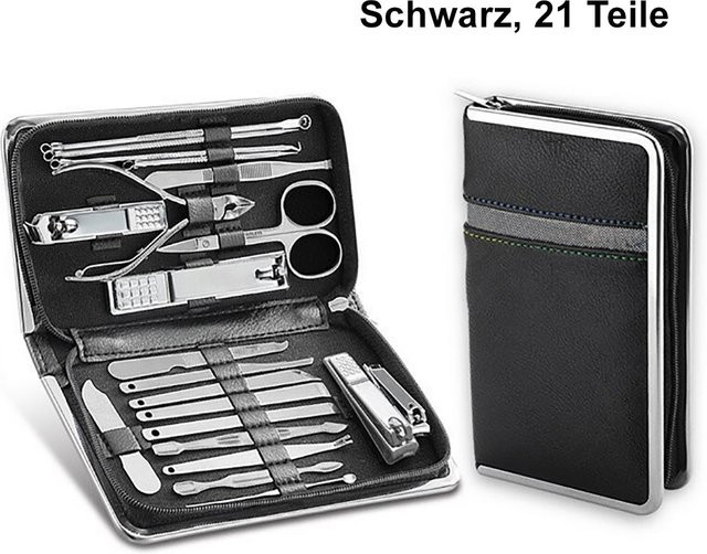 TPFBeauty Maniküre- & Pediküre-Set, 21-teilig, Schwarz, Unisex - Bild 1