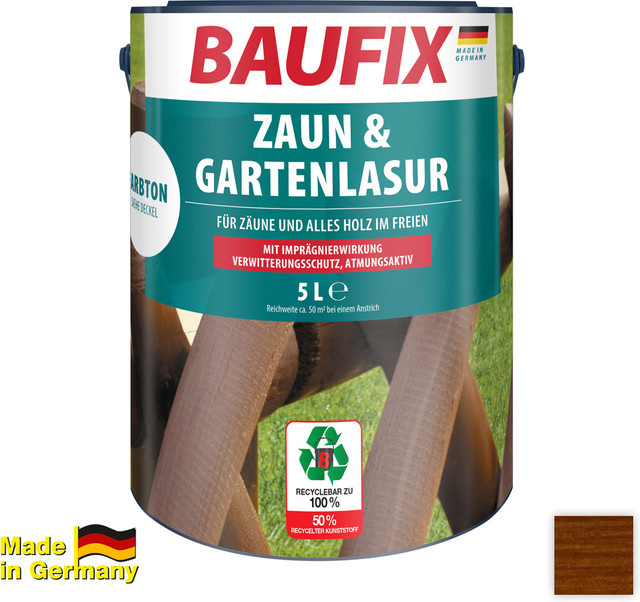 Baufix Zaun- und Gartenlasur in Kastanie Braun - Bild 1