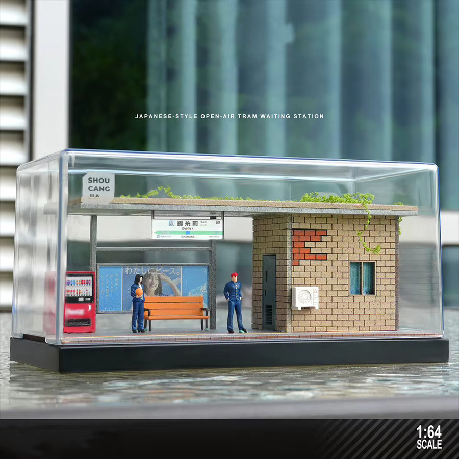 KICARMOD Open-Air Tram Waiting Station, Diecast Model Car Park Model Scene, 1:64, ab 14 Jahren - Bild 3