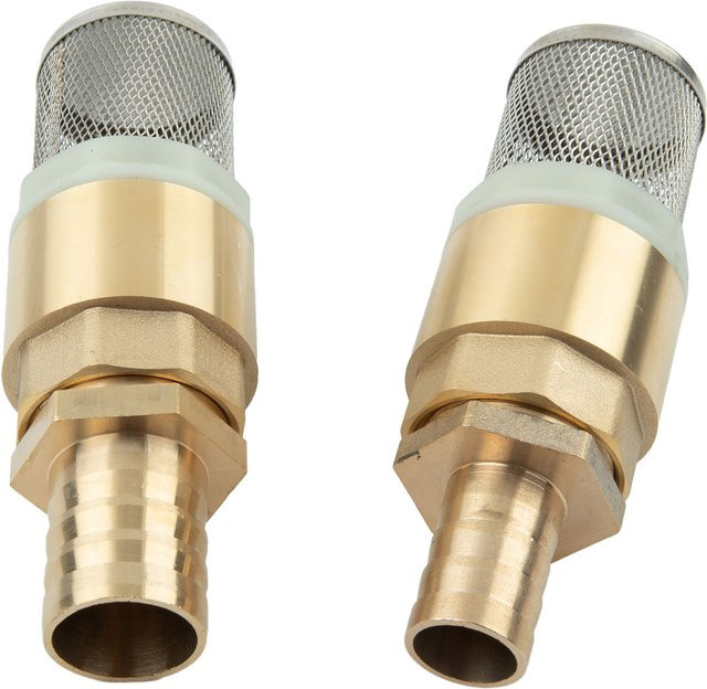 Rückschlagventil mit Saugsieb und Fußventil als Bodenventilfuß in Gold, Schlauchanschluss 19 mm und 25 mm - Bild 1