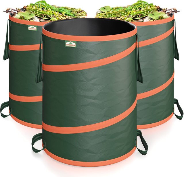 Casaria Gardebruk Popup Gartentasche 3er-Set Grün je 165 Liter aus Polyester - Bild 1