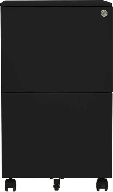 vidaXL Aktenschrank aus Stahl in Schwarz mit Rollen und Schloss, B/T/H: 39 x 45 x 67 cm - Bild 1