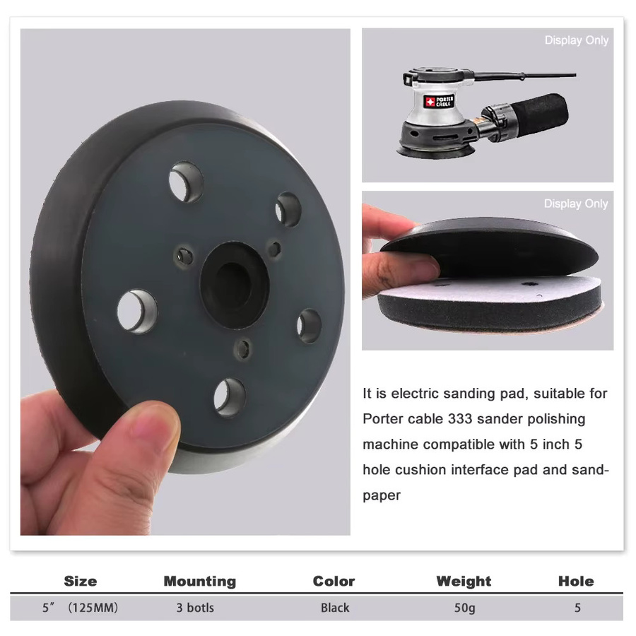 Vibratite 5-Zoll-Klett-Schleifpad als Trägerplatte für PORTER-CABLE 333 und 333 VS Exzenterschleifer - Bild 6