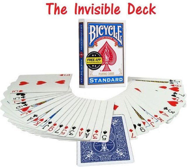 Bicycle Invisible Deck Spielkarten Zauberkarten blau - Bild 1