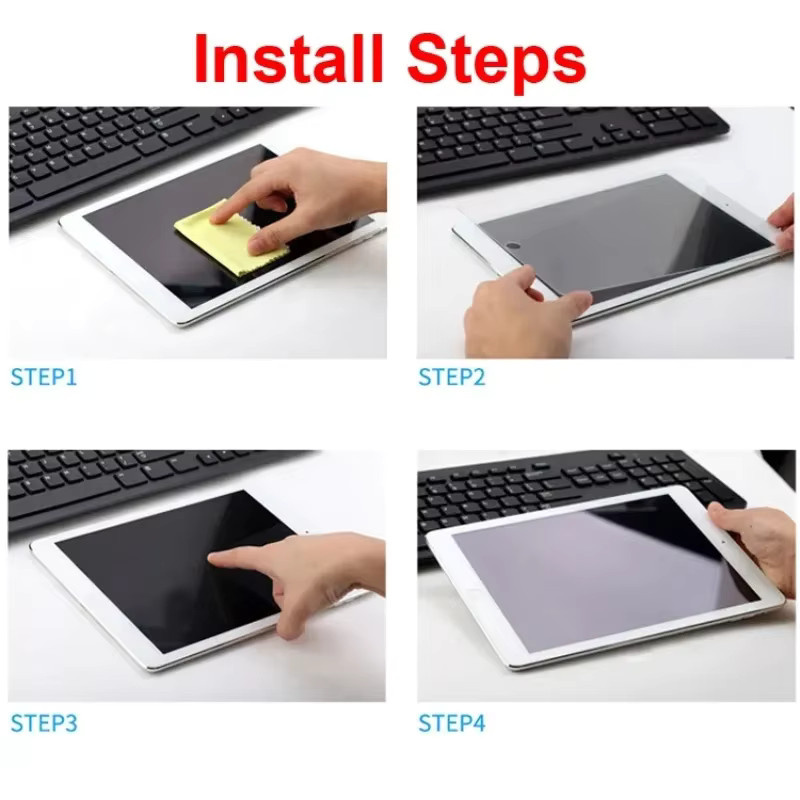 Matte 9H Frosted Panzerglas Schutzfolie für Apple iPad Pro M4, Air 11 und 13, Mini 7 und 6, transparent - Bild 2