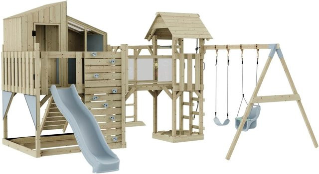 OutdoorToys Spielturm Emma mit Babyschaukel, Eisblau, ab 3 Jahre - Bild 1
