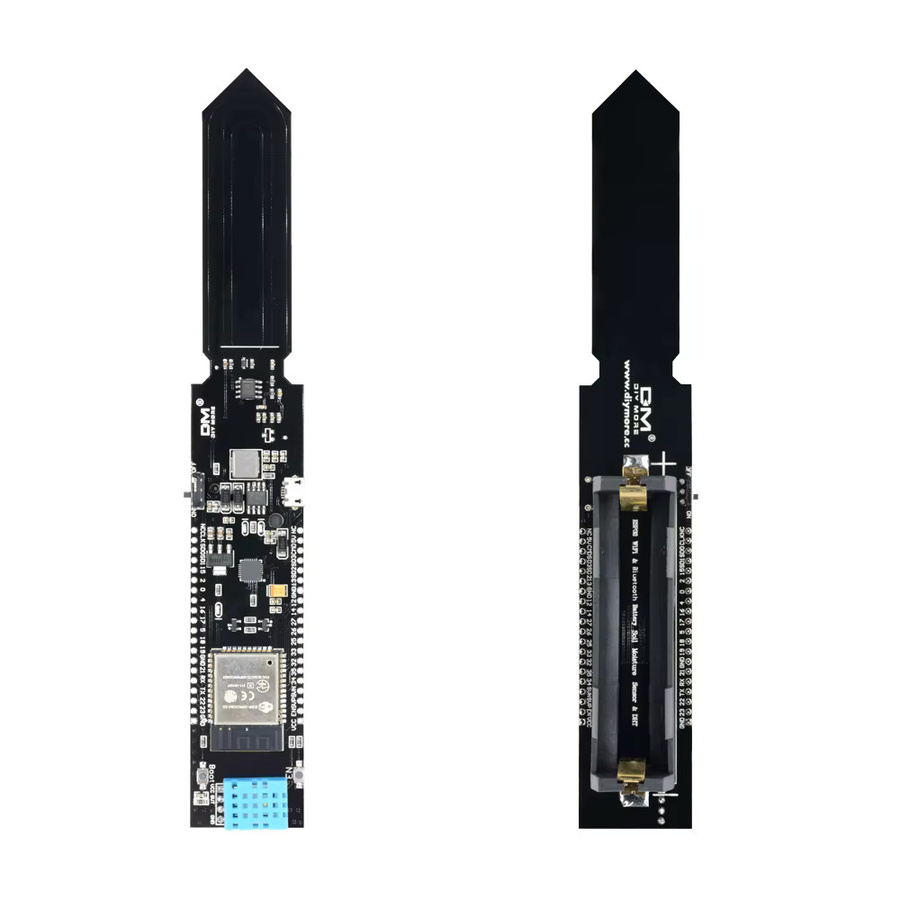 Gaqqee DHT11 Temperatur-, Luftfeuchtigkeits- und Bodenmodul für ESP32 Wi-Fi und Bluetooth in Schwarz mit 18650-Batteriehalter - Bild 2