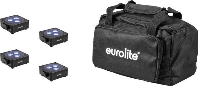 EUROLITE AKKU Flat Light 3 sw Set mit Soft-Bag, Schwarz - Bild 1