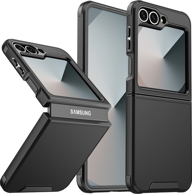 Premium Skin Feel Slim Matte Armor Case für Samsung Galaxy Z Flip 7, 6, 5, 4 5G, magnetische kabellose Lade-Schutzhülle mit Anti-Drop Funktion in Pink oder Black - Bild 1