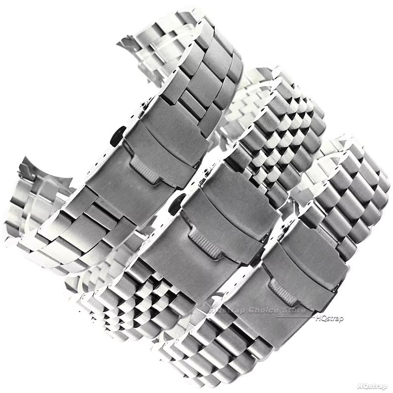 HQstrap Uhrenarmband Edelstahl, Silber, 20 mm, 22 mm, Unisex - Bild 2