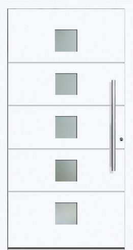 KNOCK Aluminium-Haustür HELSINKI in Weiß mit Glaseinsatz und Widerstandsklasse RC2 - Bild 1