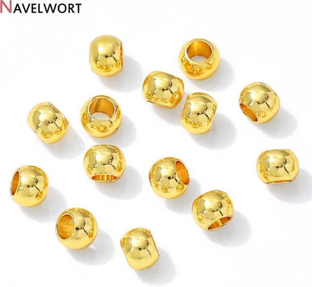 Metallperlen, 14K/18K vergoldet, Messing, 4mm/5mm/6mm - Bild 1
