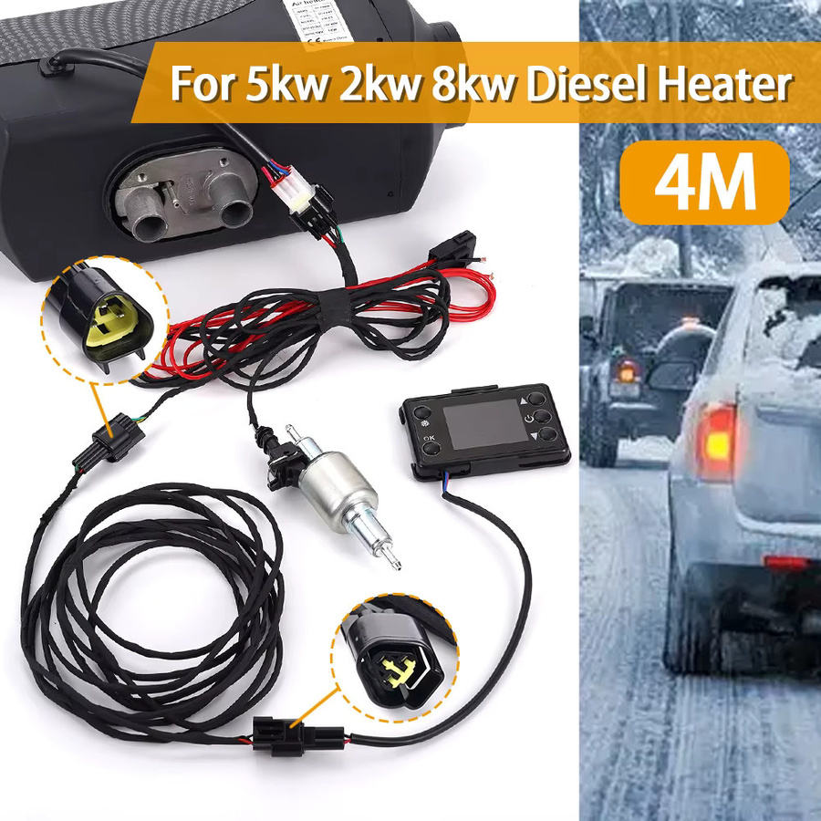 4M Kabeladapter für Dieselheizung mit LCD-Bildschirm, 12V/24V, Schwarz - Bild 4
