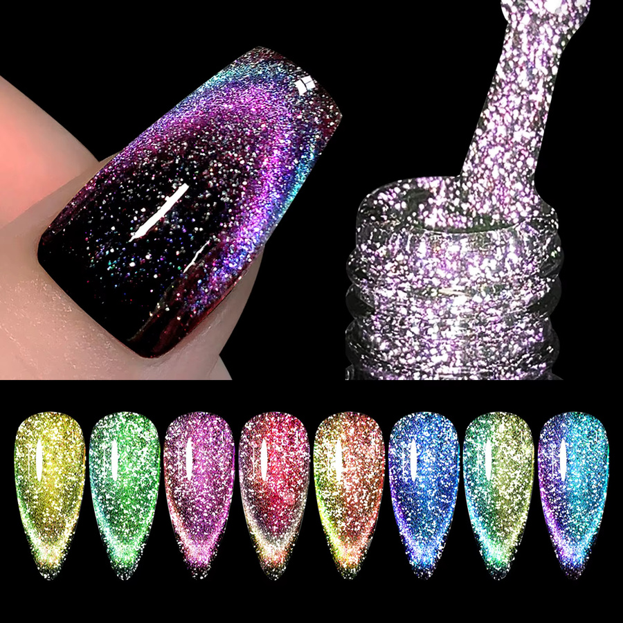 Misscheering Cat Eye Nagellack Gel, Regenbogen, 7,5 ml, Schimmernd - Bild 3
