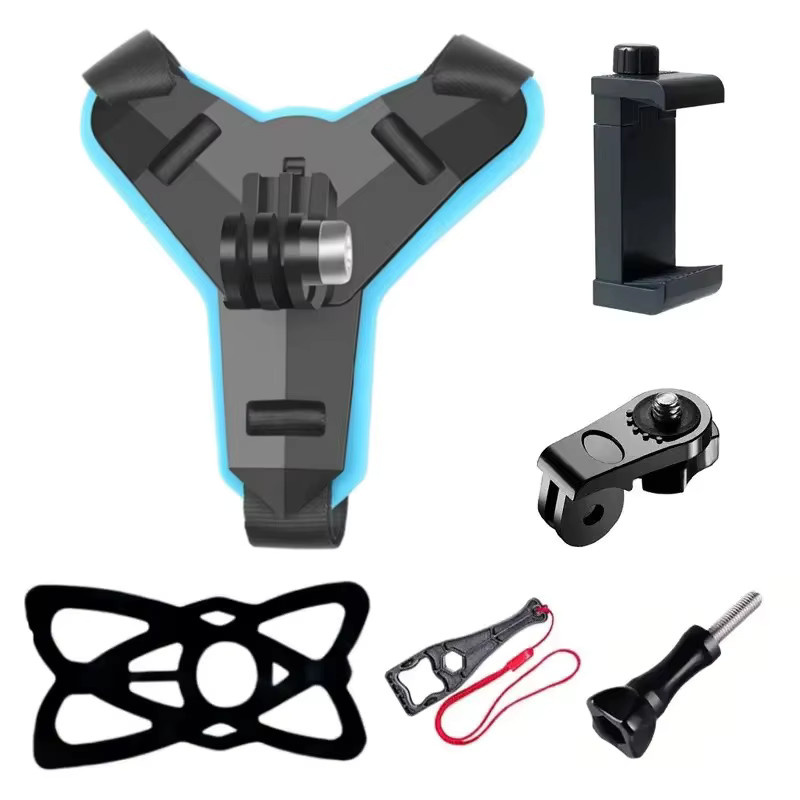 Motorrad Helm Halterung in Schwarz für GoPro Hero 13 12 11 10 9, Smartphone und DJI OSMO Action 5Pro 4 3 sowie Insta360 X4 X3 X2 - Bild 4