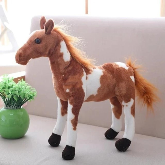 Yiran toy Cartoon Simulation Pferd Plüschtier Puppe, 28cm, Braun - Bild 1