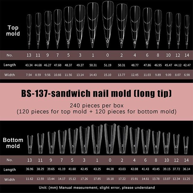 Binchi Nagelform, doppelschichtig, transparente Nagelverlängerung, 240 Stück - Bild 1