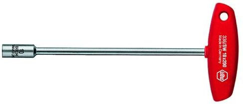 Wiha Sechskantsteckschlüssel mit Quergriff aus Chrom-Vanadium in Rot, Schlüsselweite: 7 mm, Klingenlänge: 125 mm - Bild 1