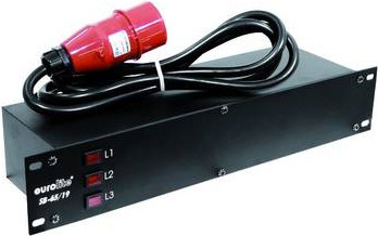 Eurolite SB-65/19 CEE-Stromverteiler 19 Zoll, 6-fach, Schwarz, 2 HE - Bild 1