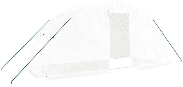 vidaXL Gewächshaus aus verzinktem Stahl mit PE-Folie in Weiß, B/T/H: 5 x 2 x 2,3 m - Bild 1