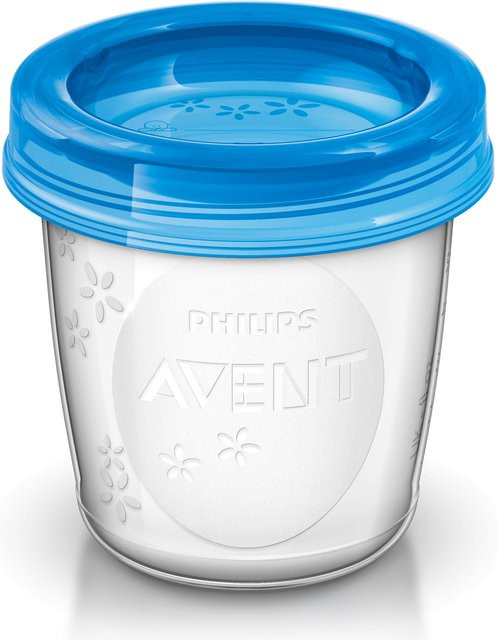 Philips Avent Aufbewahrungsbecher für Muttermilch, 10er Set, transparent/blau, 10 x 180 ml - Bild 1