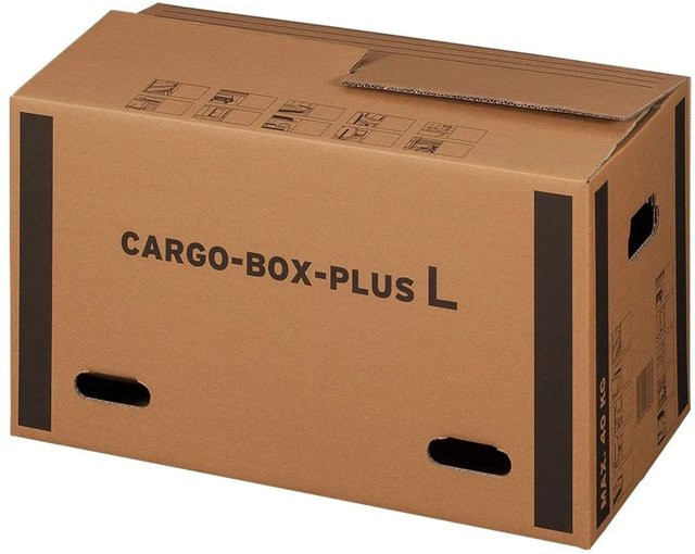 PROREGAL Umzugskarton Cargobox Braun aus doppelwelliger Wellpappe mit Schmetterlingsboden und Grifflöchern L x B x H: 64,0 x 34,0 x 36,0 cm - Bild 1
