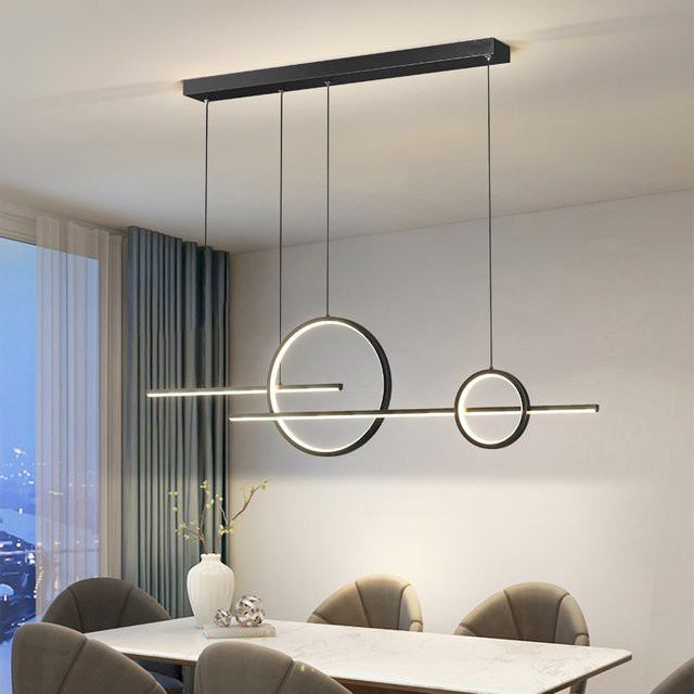 DARHYN Moderne LED-Pendelleuchte in Ringform, dimmbar, Schwarz - Bild 1
