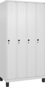 C+P Spind Classic PLUS Garderobenschrank mit 4 Abteilen, Farbe: Grau, B/T/H: 100 x 50 x 195 cm - Bild 1
