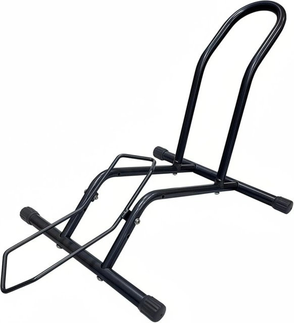Relaxdays Fahrradständer aus Stahl in Schwarz, freistehend und rutschfest, passend für Fahrräder von 16 bis 29 Zoll, H x B x T: 59 x 38 x 41 cm - Bild 1