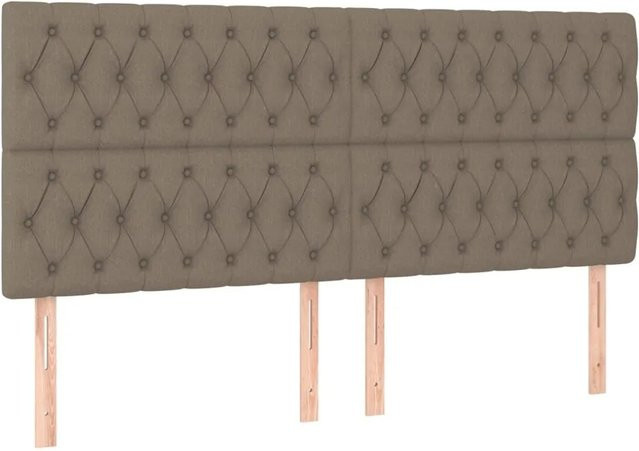 vidaXL Kopfteil in Taupe mit Stoffbezug, Breite: 200 cm, Tiefe: 7 cm, Höhe: 118 cm bis 128 cm - Bild 1