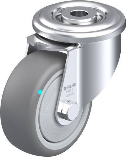 Blickle LER-TPA 80KFD Lenkrolle in Grau und Silber mit 80 mm Rad-Durchmesser und 100 kg Tragfähigkeit - Bild 1