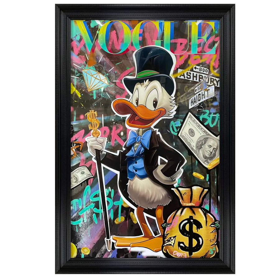 Mansion atmosphere Pop Art Street Art Gemälde Duck auf Leinwand, Multicolor, B: 120 cm, H: 80 cm - Bild 1