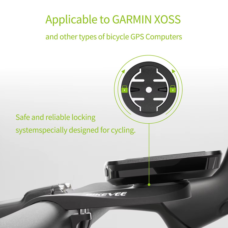 Bikevee Universal Wireless GPS Fahrradcomputer Halterung mit Adapter Basis in Grün und Schwarz für Garmin, XOSS, iGPSPORT, Magene, Coospo und CYCLAMI - Bild 5