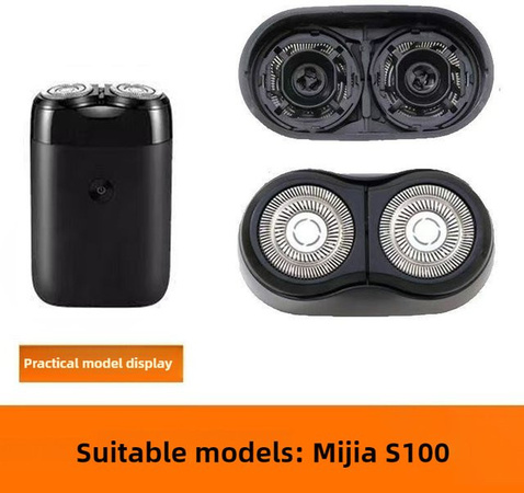 Ersatzscherkopf für Xiaomi Mijia Elektrorasierer S100 mit Dual Ring Floating System in Schwarz