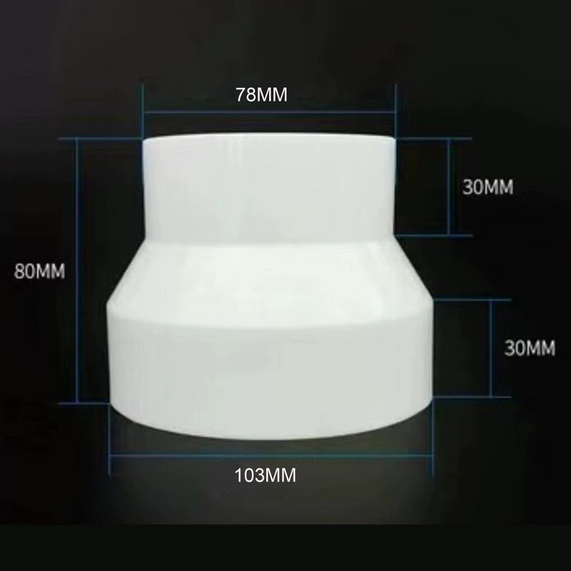 Luftstromrohr-Verstärker-Adapter 100-75mm in Weiß für HVAC-Systeme und Luftkanäle - Bild 5