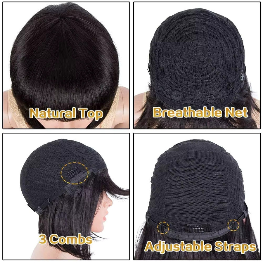Dula A Hair Perücke, Echthaar, gewellt, mit Pony, Schwarz, 81,3 cm, Damen - Bild 4