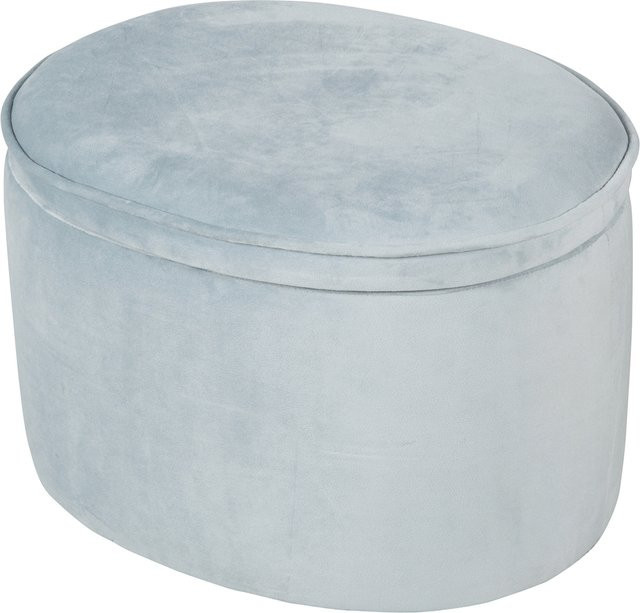 Roba Kinderhocker Lil Sofa oval mit Aufbewahrungsfunktion aus Samtstoff in Blau - Bild 1