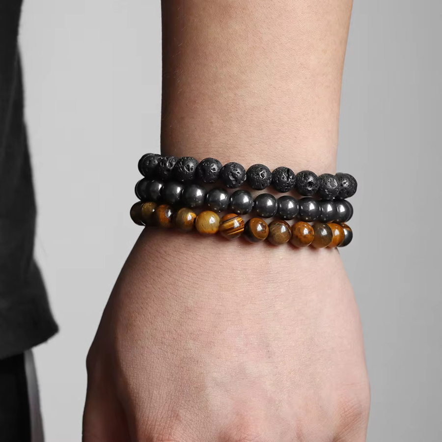 vinswet Armband Set, Naturstein, Perlen, Herren - Bild 3