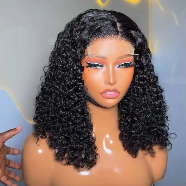 Luxexuan Bob-Perücke, Kinky Curly, 100% Echthaar, Damen - Bild 1
