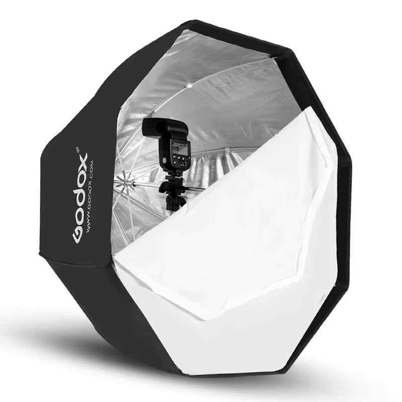 Godox Octagon-Softbox-Regenschirm Brolly Reflektor für Studio Strobe und Speedlight Flash - Bild 4