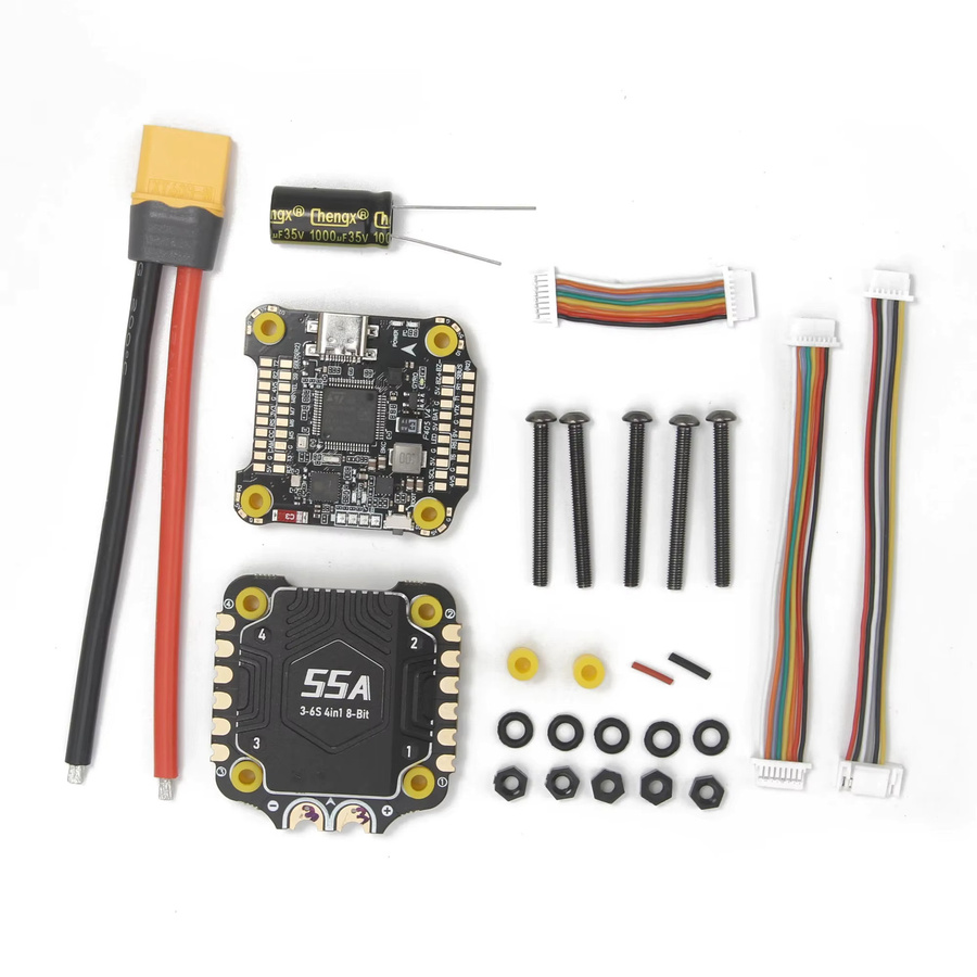 NeebRC F405 V4 F4 Flugsteuerung mit BLS 4-in-1 55/60A ESC Stack für RC FPV Racing Drohnen, 3-6S, 30x30 mm, Schwarz - Bild 3